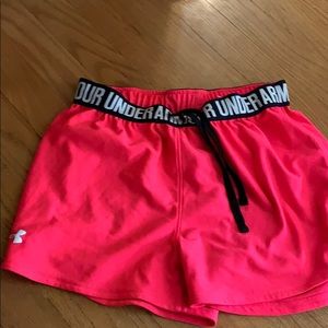 Hot pink under armor shorts